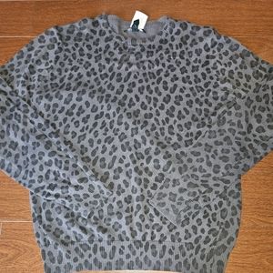 21 Men Leopard Print Crewneck